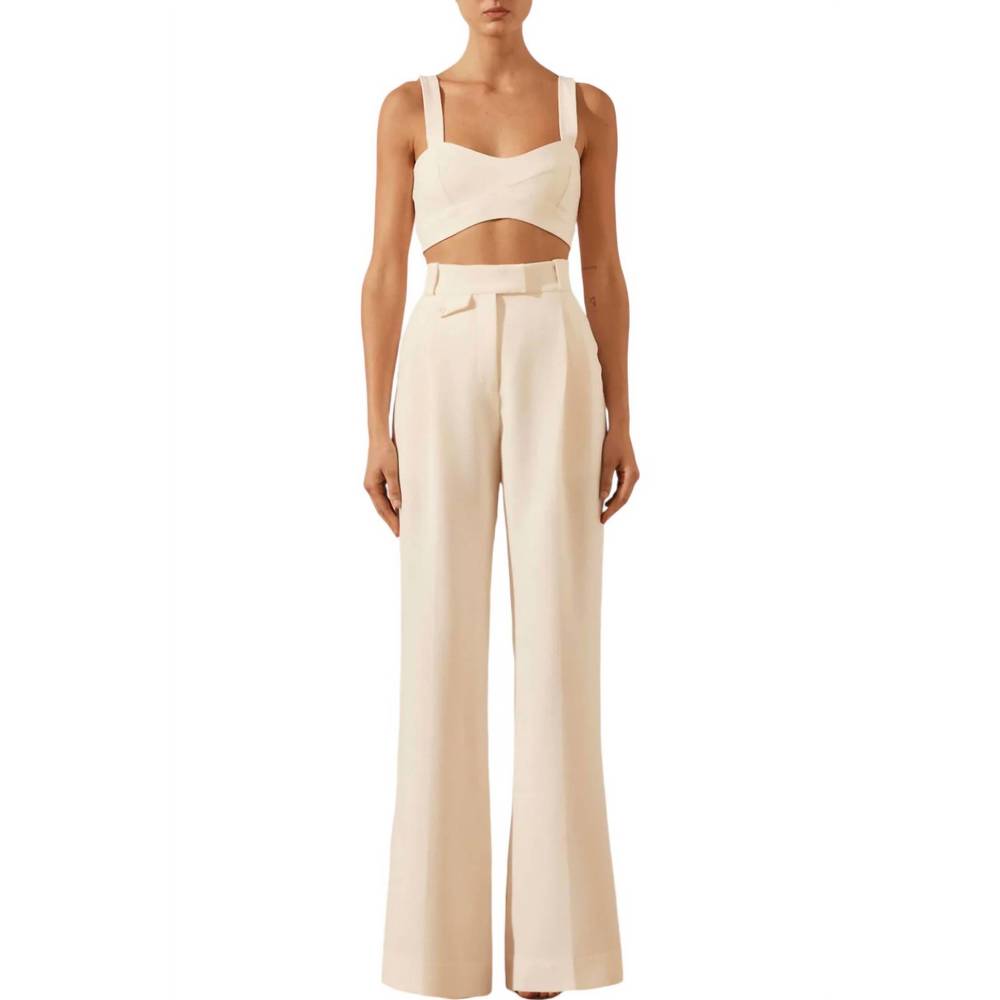 NEW SHONA JOY irena high waisted tailored pants in ivory